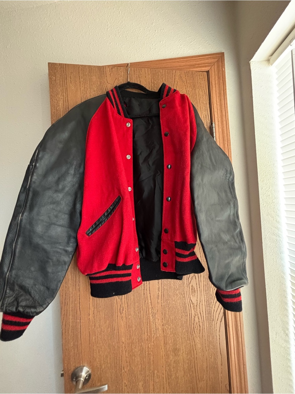 Vintage Red and Black Varsity Letterman Jacket